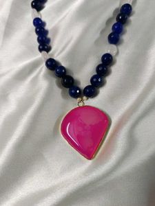 Blue-pink Necklace Set