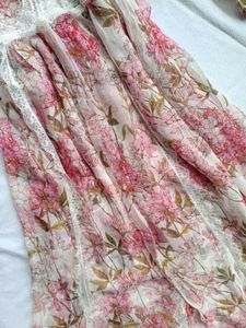 Floral Maxi Dress with Lace Trim