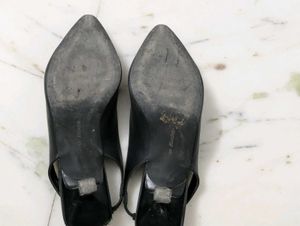 Bata Black Slingback Heels