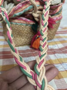 Striped Boho Tote Bag with Tassels