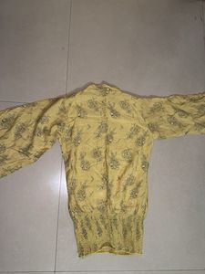 Yellow Floral Print Blouse