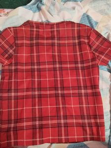 Max Red Plaid Casual T-Shirt