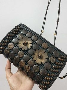 Vintage wooden Beaded Bag