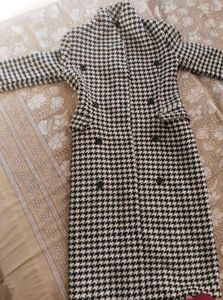 Houndstooth Patterned Coat