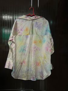 Tie-Dye Satin Oversized Shirt