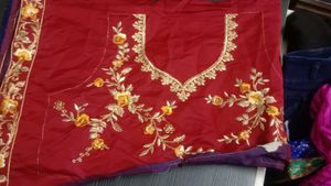 Yellow Embroidered Dupatta With Blouse Piece