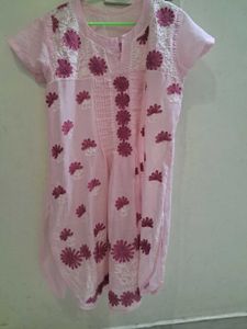 Pink Chickenkari Kurti