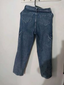 Blue Wash Cargo Jeans