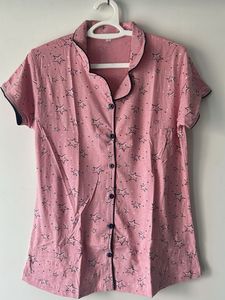 Pink Star Print Nightshirt L size almost new