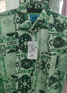 Patterned Green Shirt