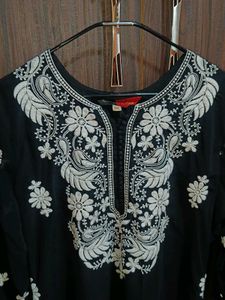 Elegant Black Chikankari Kurta
