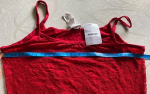 New Tezenis Red sheer Lace Camisole – Size M-L