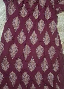 Maroon Printed Kurta