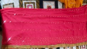 Elegant Yellow Kurta Set with Red Dupatta