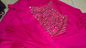 🩷 Ready to wear indo western saree dress party