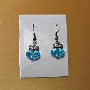 Sparkling Blue Crystal Drop Earrings