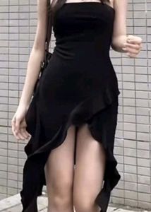 Gothic Black Ruffle Dress