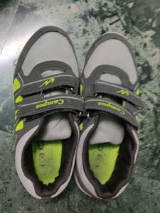 Campus Grey & Neon Sports Shoes