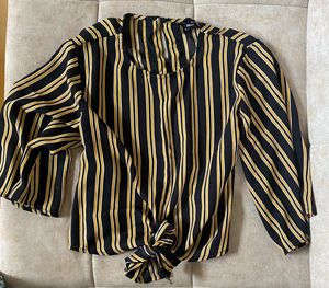 Striped Tie-Front Blouse top