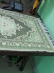 Vintage Prayer Rug with Floral Design