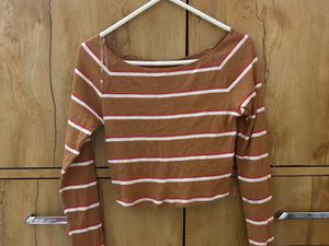 Striped Long Sleeve Crop Top