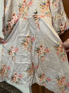Elegant Floral Striped Dress