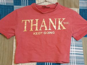 Red Graphic Crop Top