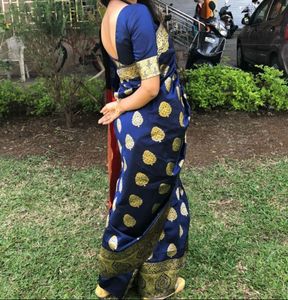 ‼️OFFER ‼️Navy Blue Saree