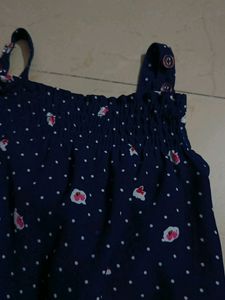 Kids Navy Floral Jumpsuit