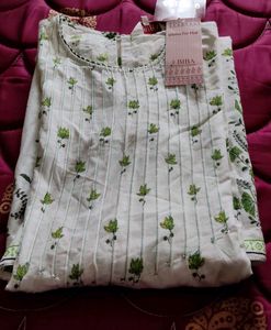 White Floral Print Kurti