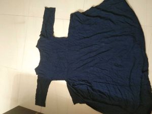 Stylish Navy Blue Embroidered Kurta