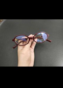 oval Eyeglasses burgundy blue light
