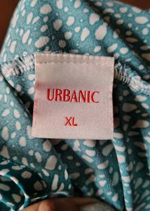 Teal &amp; White Polka Dot Empire dress