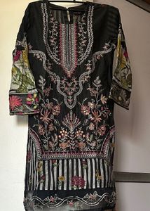 Embroidered Black Kurta