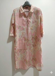 Pastel Pink Printed Kurti | Soft Fabric | Casual W