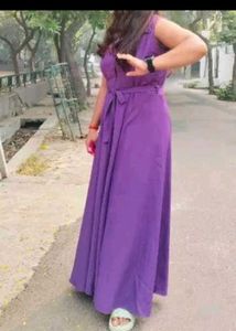 Women's Purple Collared Midi Dress