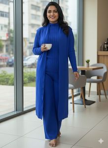 Elegant Blue Three Piece Cord Set