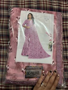 Beautiful Pink and parple saree offers