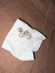Pearl &amp; CZ Necklace and Earring Set