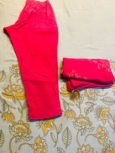 fits to XXL Vibrant Pink Kurta Set with Dupatta