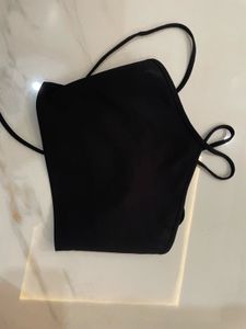 Stylish Black Halter Neck Crop Top