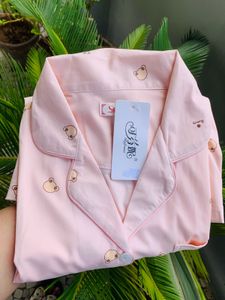 Cute Pink Pajama Pants with Bear Print