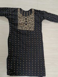 Elegant Black Kurta with Gold Embroidery
