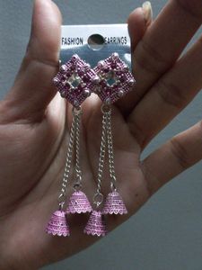 Pink Long Elegant Earrings