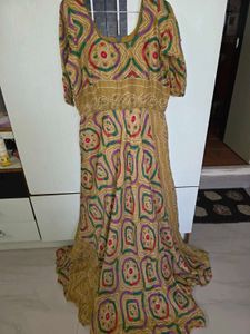 Beautiful Ethnic Gown with Bohemian Print
