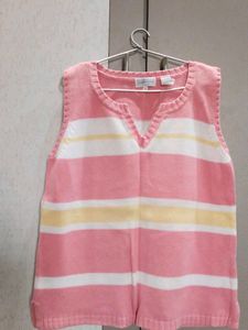 Striped Sleeveless Knit Top