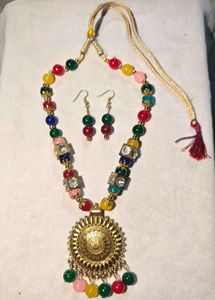 Boho Beaded Pendent Necklace