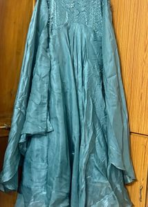 teal long gown