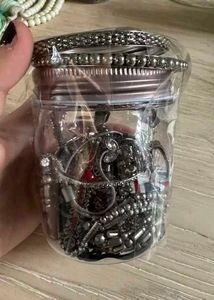 Black &amp; Silver Jewellery Jar