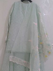 Elegant Mint Green Kurta Set with Dupatta